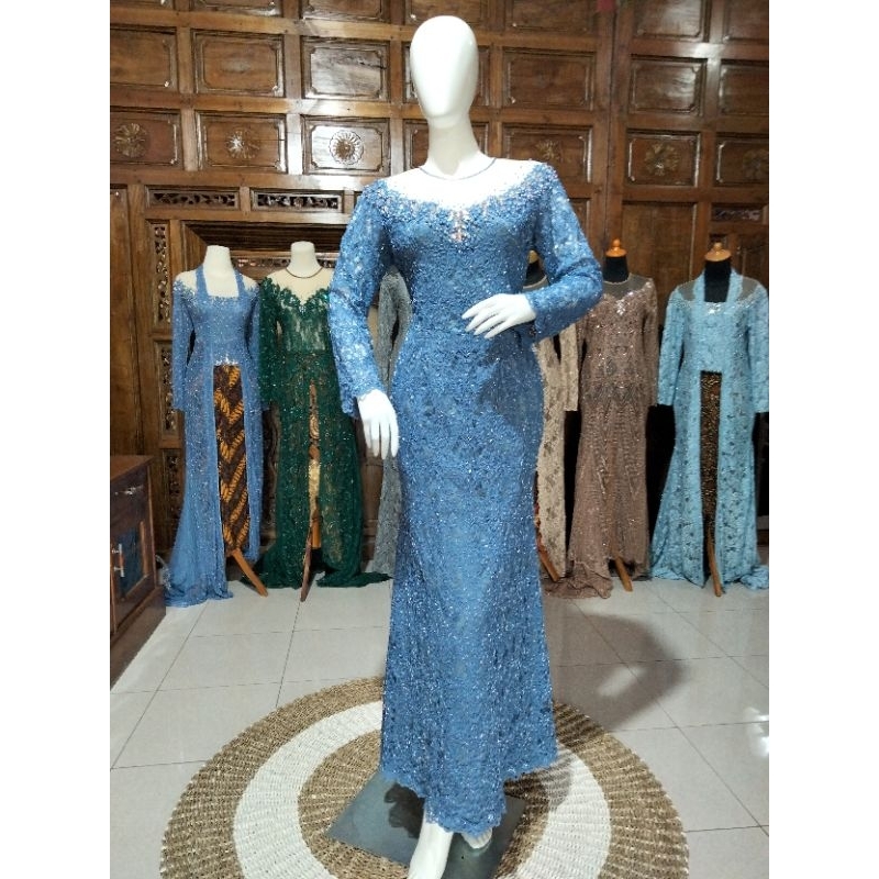 dress slim denime / kebaya pengantin muslim denime