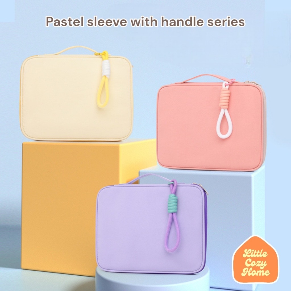 Hanami Pastel Tablet 11 13 15 16 Inch Tas Laptop iPad Sleeve / Handstrap Tas Kantong Pelindung Sarung Cover HP Tablet 10.9 12 13.3 14 16 Sarung Pouch Cover Komputer Leptop Multifungsi / Macbook Air 13in Kulit Leather Case Sleeve Mac Book