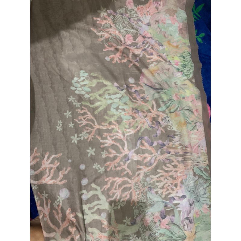 Buttonscarves the little mermaid square- taupe