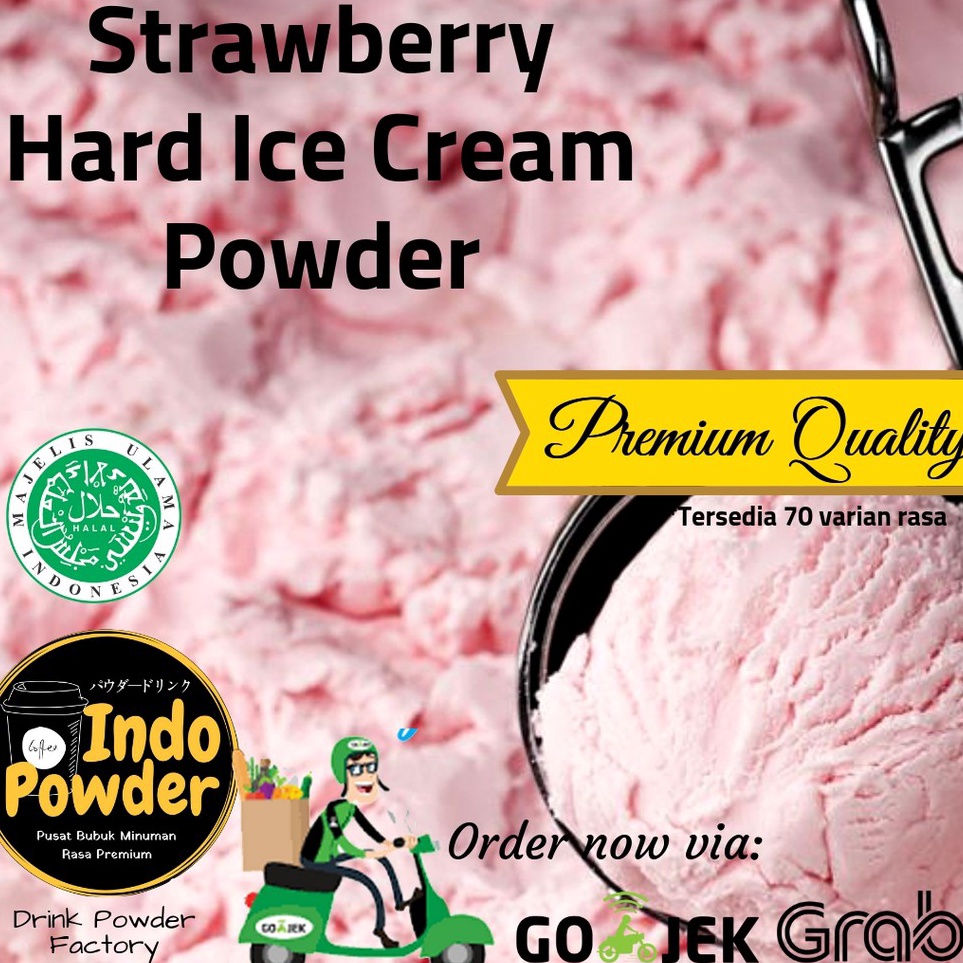 

RLHN1681 Terlaku.../ Strawberry HARD ICE CREAM Powder 1Kg / Bubuk Ice Cream Strawberry 1Kg