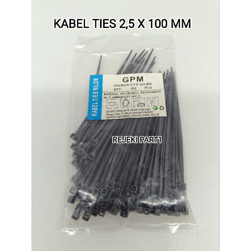 

KABEL TIES IKAT UKURAN 2,5 X 100 MM HITAM