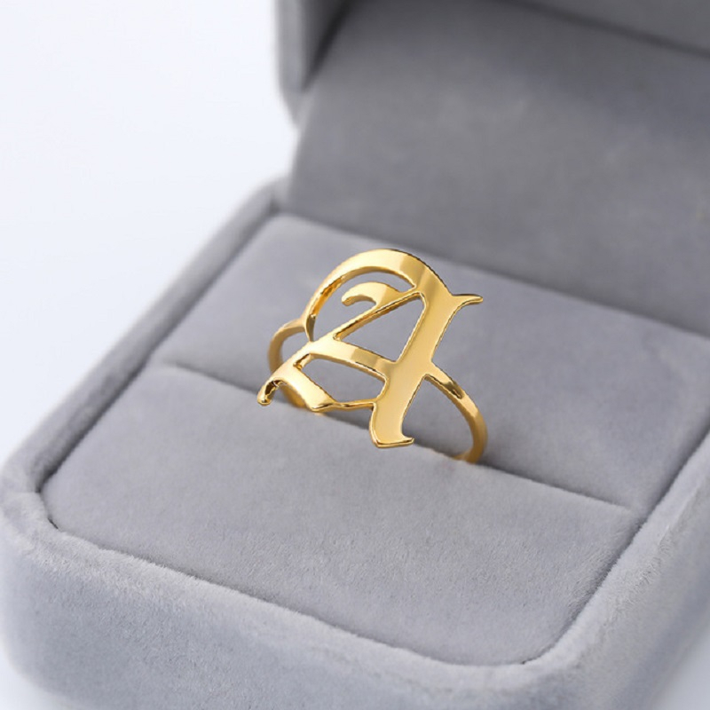 Cincin Nama Inisial Lapis Emas  Bisa Custom