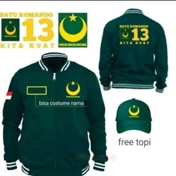 ZIPPER JAKET-PARTAI BULAN BINTANG-JAKET Baseball partai bulan bintang