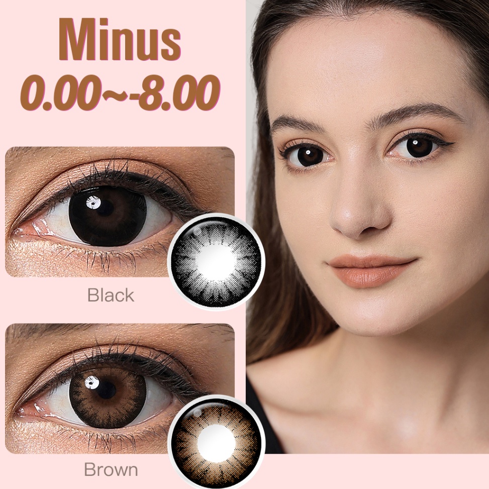 STOK TERBATAS [0.00~-8.00] Softlens Minus 14.5MM, Soflens Minus Hitam, Softlens Mata Normal, Lensa K