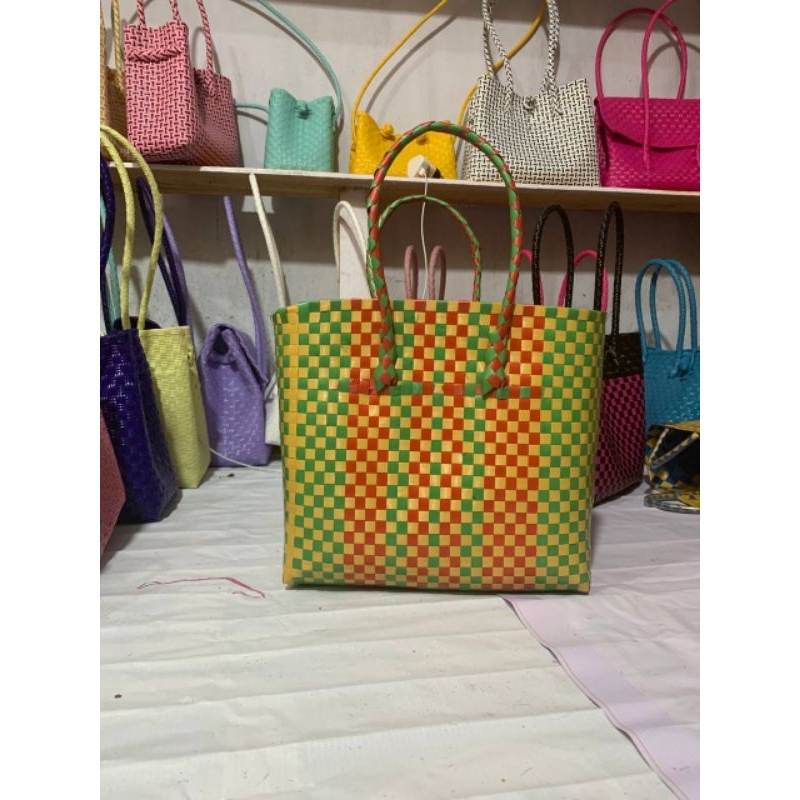 Tas Belanja Anyaman Plastik Kaca Cocok Buat Himpres Tas Parcel