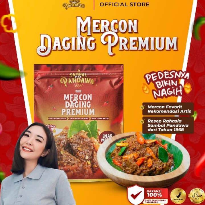 

GJLM5754 ✓ Sambal Mak Pandawa - Mercon Daging Premium Satuan 100gr