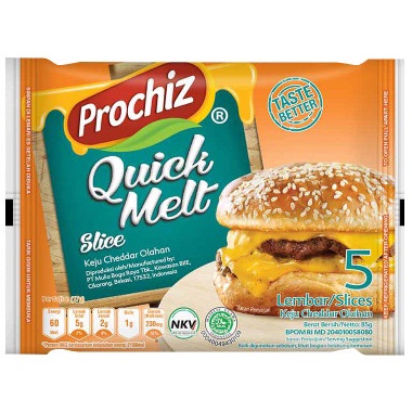 

[‰C1➤] Prochiz Quick Melt Keju Cheddar Olahan Slice [Isi 5 Lembar/Slices] GOGO Beli