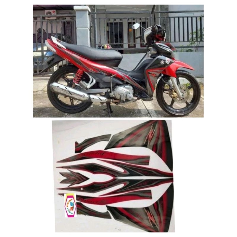 striping sticker lis les decal polet orian standar motor Yamaha Jupiter z robot merah