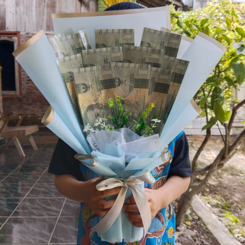 Buket Uang Kosong 5 Lembar / Buket Uang Kosong 10 Lembar - Free Kartu Ucapan