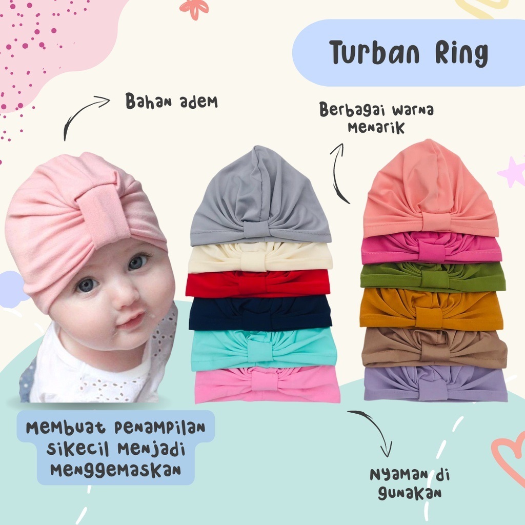 Turban Bayi Perempuan Ring Besar 0-6 Bulan Ciput Bayi Perempuan Ring Besar 0-6 Bulan