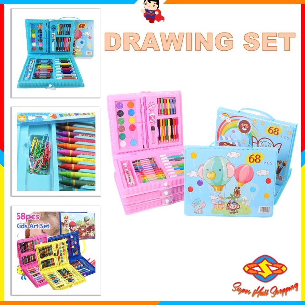 

Terbaru.. SMS Drawing Set 68Pcs Oil Pastel Crayon 68 IN 1 Set Krayon Mewarnai dan Melukis Lengkap dengan Cat Air Alat Mewarnai Anak Anak Bentuk Koper LZ9