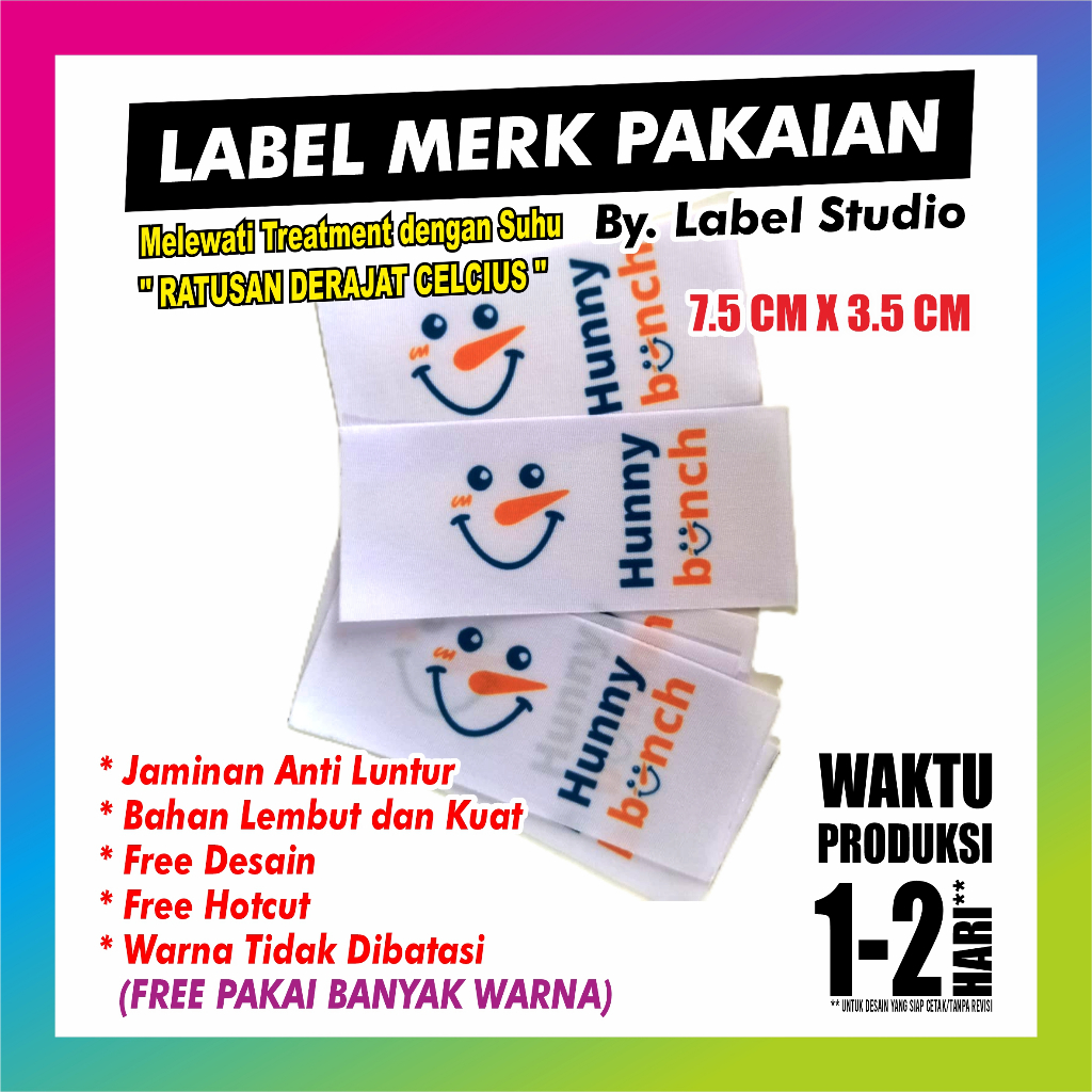 

( TERMURAH ) Label Baju | 7.5 CM X 3,5 CM | Label Hijab | Label Woven | Label Gamis | Label Kaos | Label Custom Nama | Free Desain | Free Potong | Woven Damask Subtitute | Label Murah | Label Merk | Label Nama Anak Pondok | Label Grosir | Label Brand