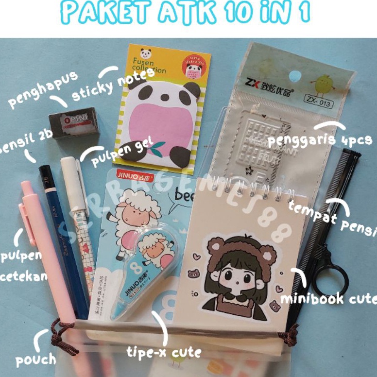 

[✭N49/] serbagemes88 - SET ALAT TULIS LENGKAP 10 in 1 KARAKTER LUCU / STATIONERY LENGKAP Diminati