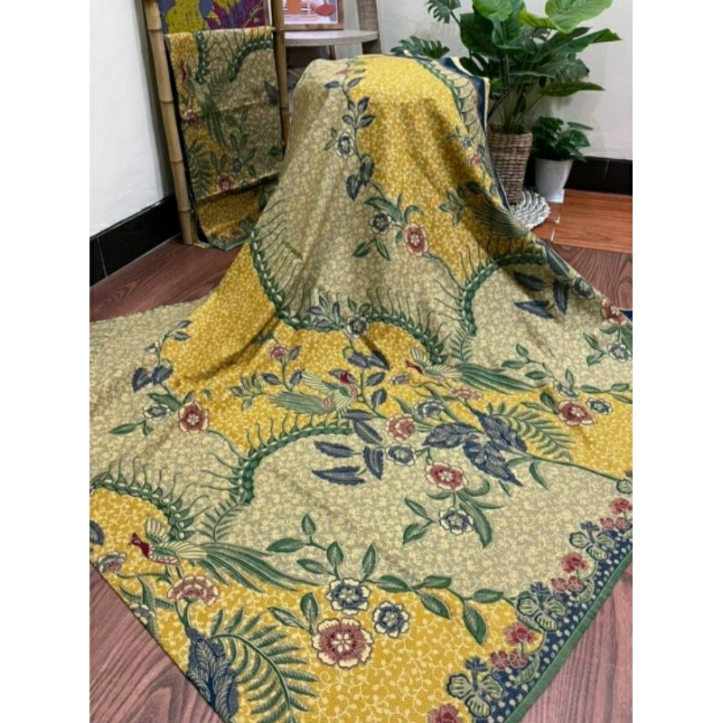 kain batik premium solo bahan katun halus motif burung
