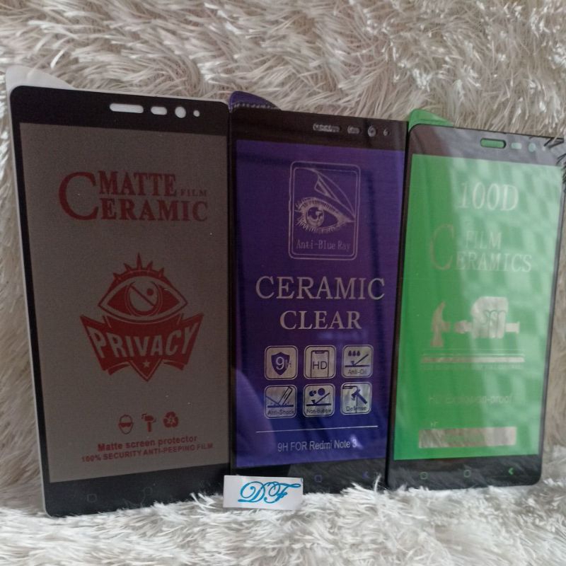 TG Anti gores Xiaomi Redmi Note 3 Anti gores ceramic matte blue spy bening full layar tidak pecah