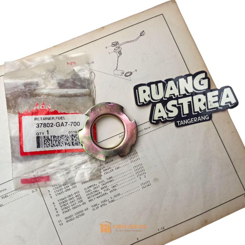 RETAINER FUEL RING KANCINGAN PELAMPUNG TANGKI HONDA ASTREA PRIMA STAR BEBEK 37802-GA7-700 ASLI ORI O