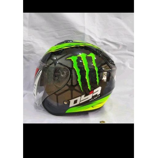 promo helm dyr motif Osaka monster BLCAK green SNI