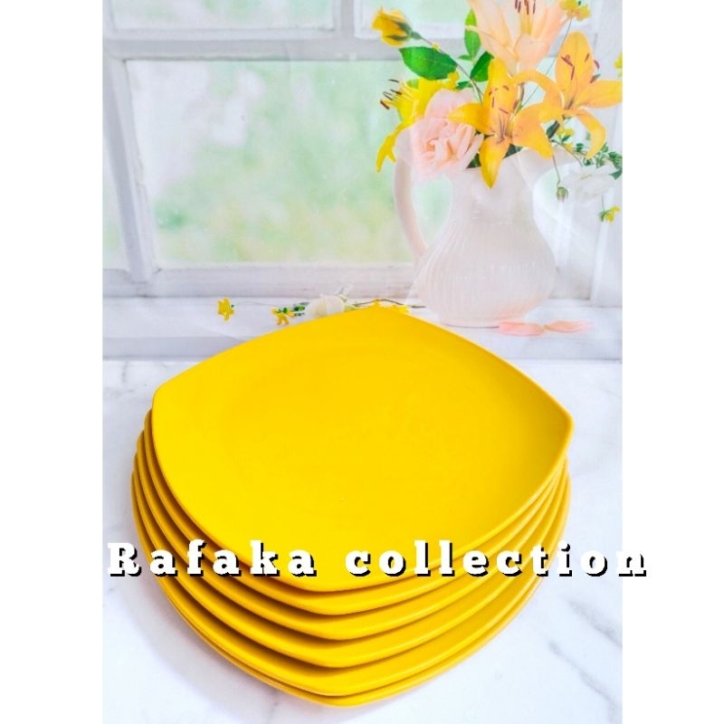 GRAB PAKET PIRING MAKAN 12 PCS MELAMIN SINGA-SINGI BESAR KOTAK CEPER 23 / 9INCH CM DINER WARE TEBAL
