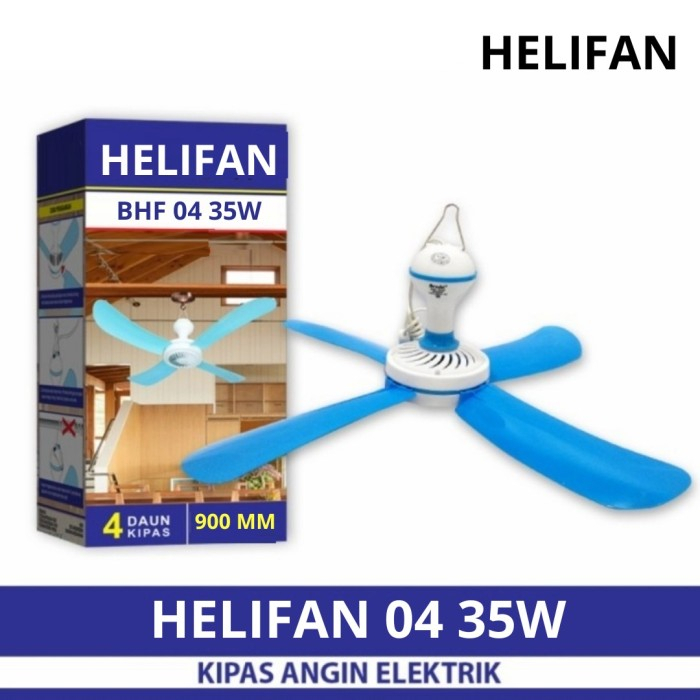 Kipas Angin Gantung Helifan 4 Baling - Baling / KIPAS ANGIN GANTUNG / JEPIT / Kipas Angin Plafon