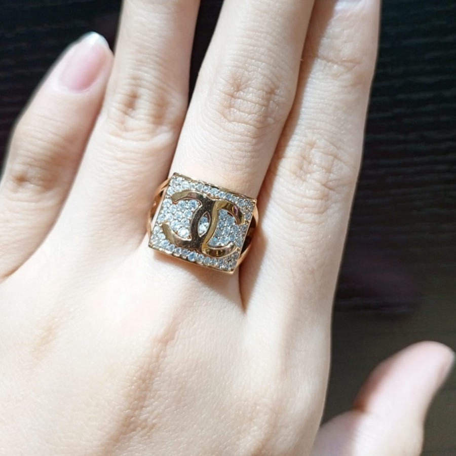 Cincin Emas 16K Kadar 700 70% Fashion Zircon 3.09 Gram Size 16 (CM90)