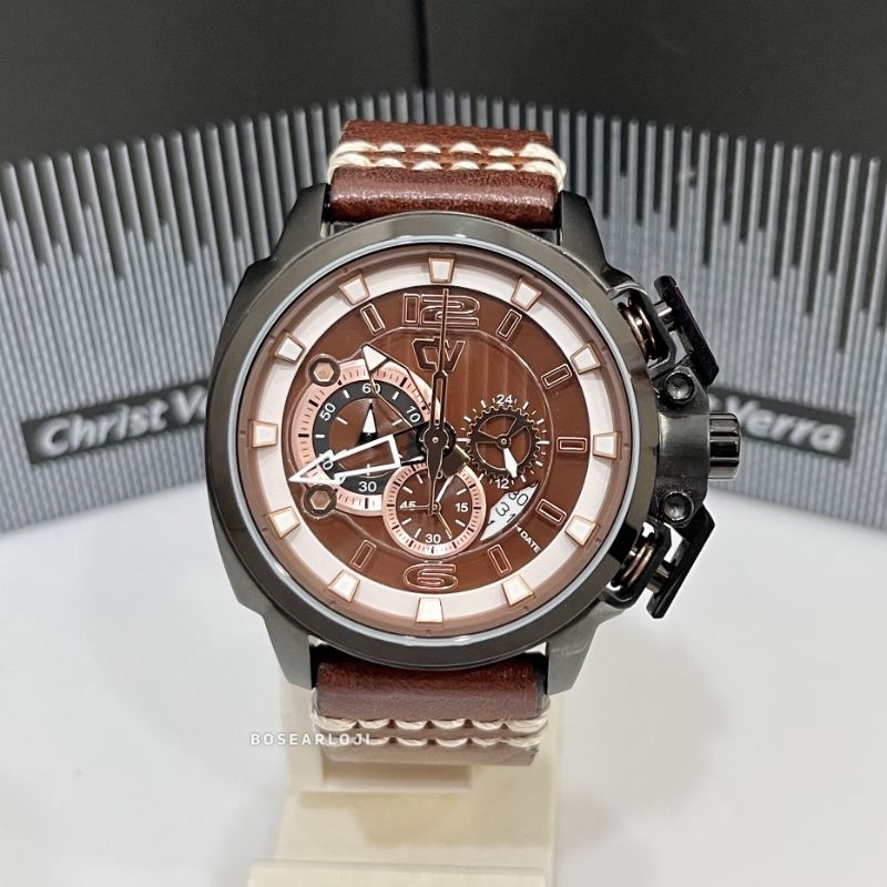 Jam Tangan Pria CHRIST VERRA CV C 29940G-26 BRN Original
