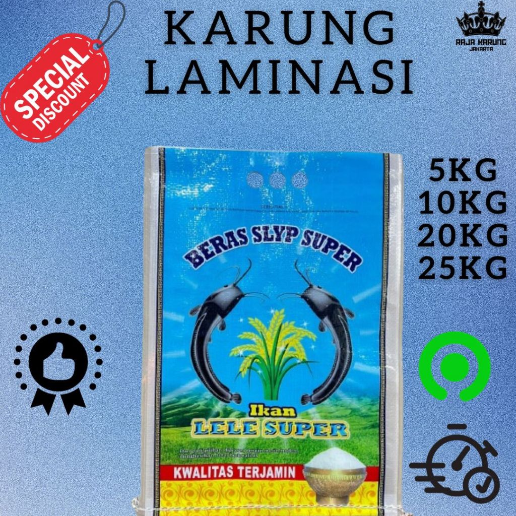 

Karung Laminasi Lele Super Beras Super Karung Beras Cetak Gambar TOP TERMURAH JAKARTA INstant Sameday COD 5kg 10kg 20kg 25kg