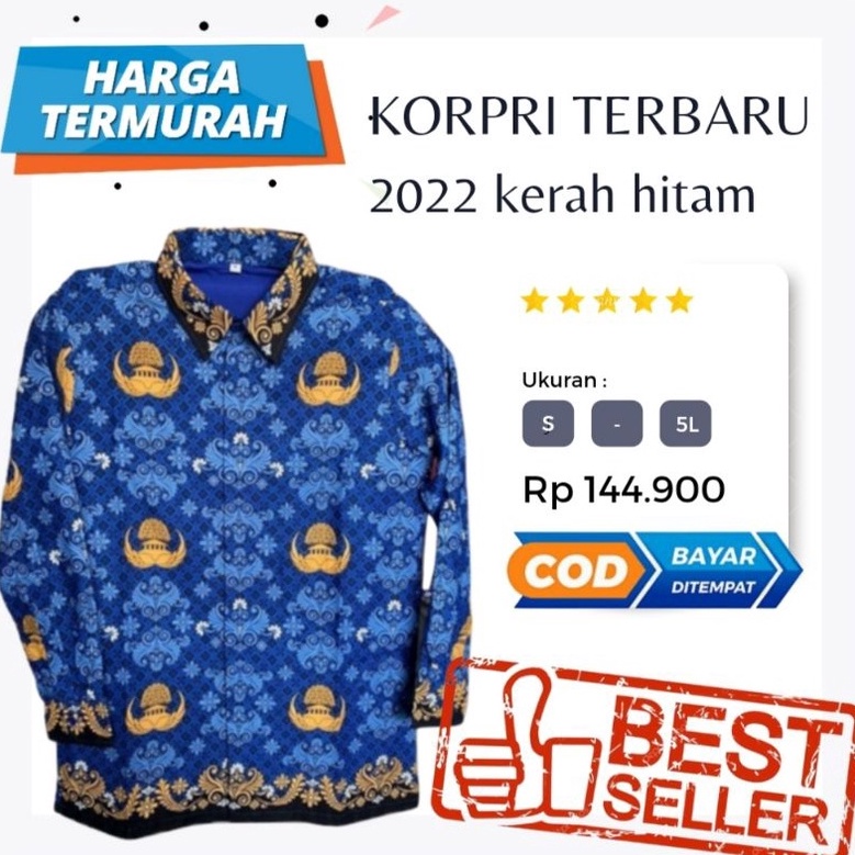 Modern.. Baju korpri terbaru 2022 / Korpri Kerah Hitam / baju korpri pria / baju korpri wanita / ser