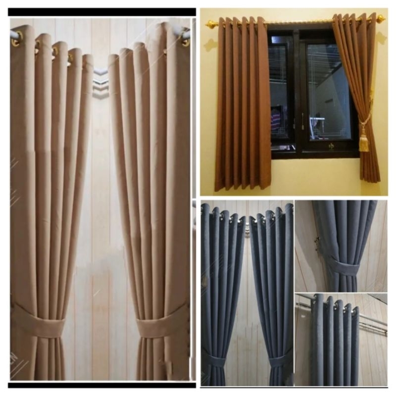 Gorden Jendela Panjang 2 Meter Gorden Jendela Pendek Gorden Pintu Kamar Gorden Smokring Korden Pintu
