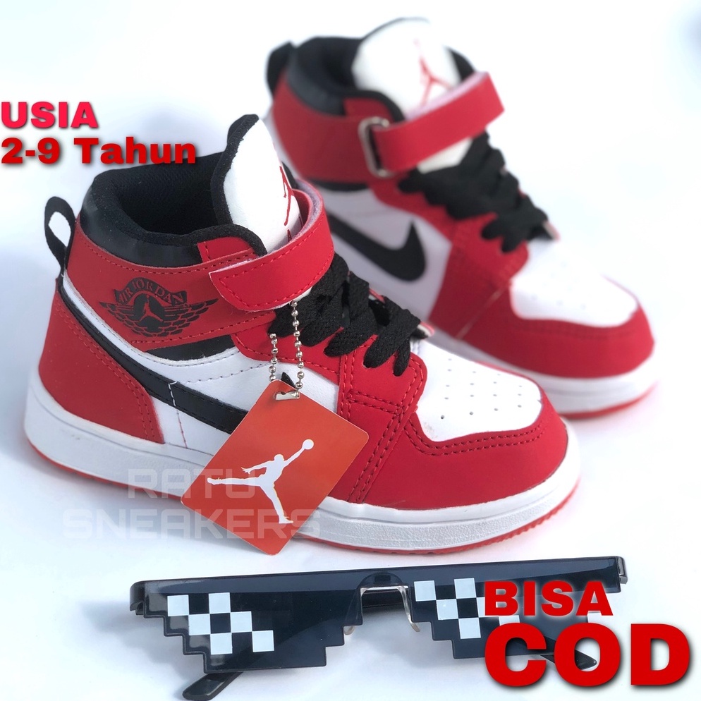 TREND TERBARU Sepatu anak hitam putih JORDAN sneakers anak umur 7 tahun 8 tahun 9 tahun 6 tahun 5 ta