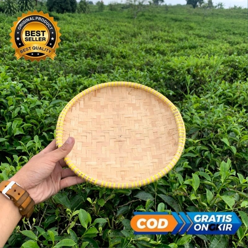 Tampah Bambu Kecil Ukuran 25cm / Tampah lalapan / Piring Bambu /Cecempeh Bambu