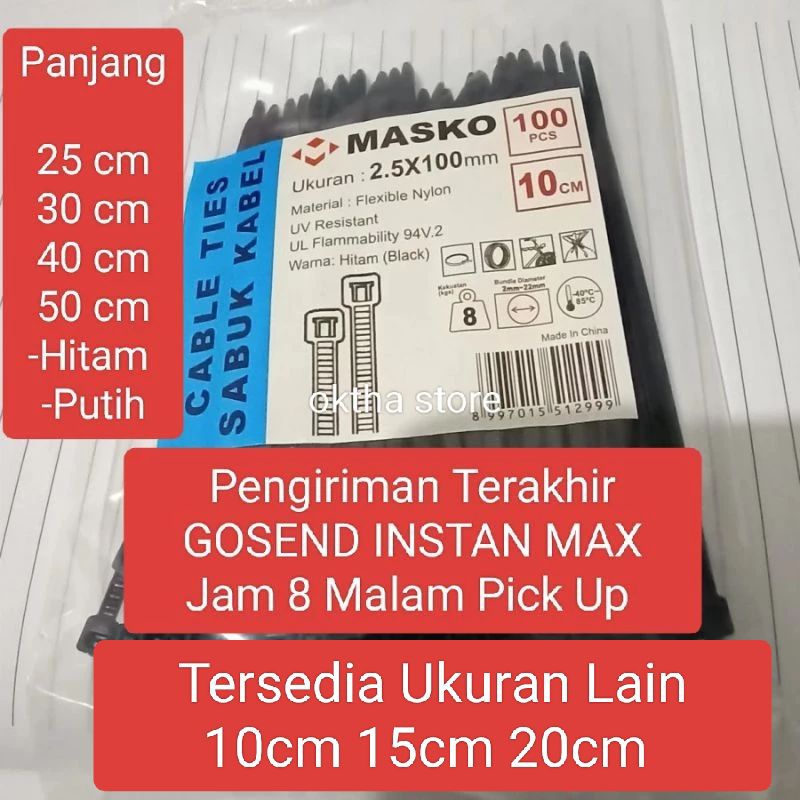 

Kabel ties tali tis MASKO 25cm 30cm 40cm 50cm