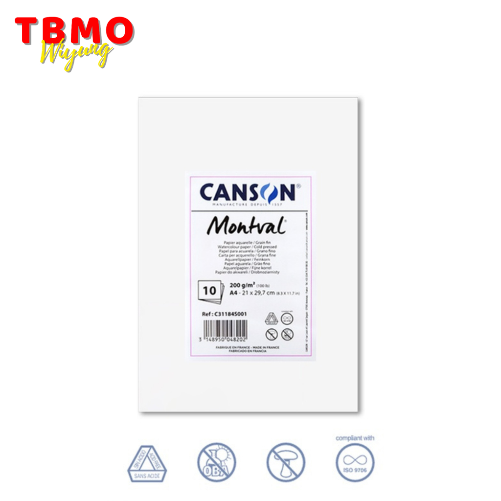 

TBMO Kertas Cat Air CANSON Montval 200gr A4 10 Sheets C31184S0001