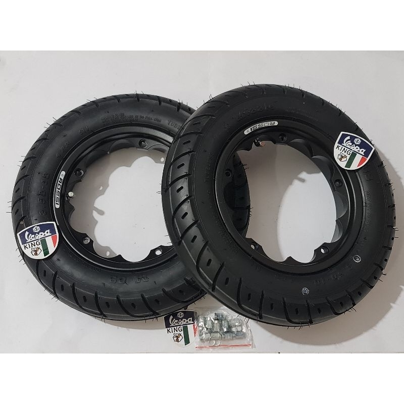 paket ban velg tubeless vespa ring 10 ban tubeless mizzle velg Vrossi VRX vespa klasik ring 10 sprin