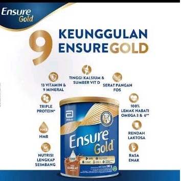 

Ensure Gold Vanilla, Gandum dan Cokelat 850gr