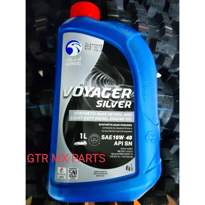 OLI MESIN ADNOC VOYAGER SILVER 4T 10W-40 API SN 1 LITER KLX CRF WR