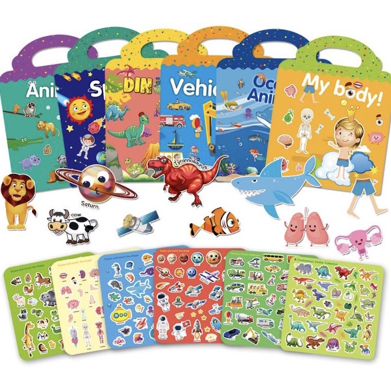 Chekout.. REUSABLE Sticker Book / Buku Edukasi / Buku stiker anak / buku anak