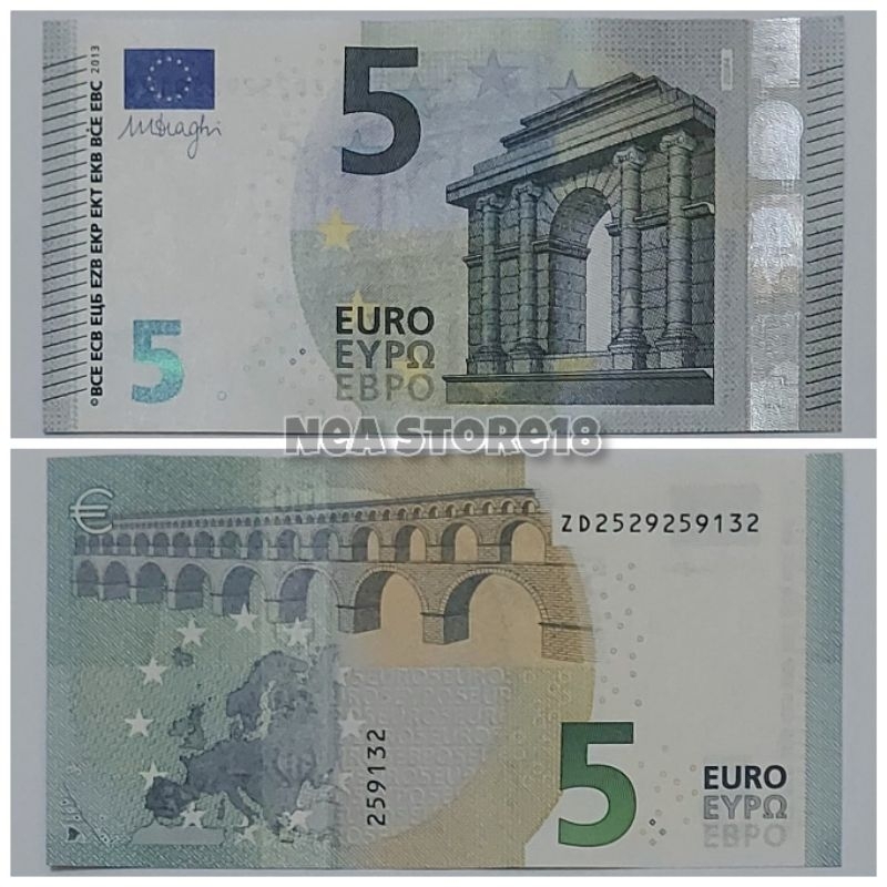 Souvenir Hadiah Uang Kuno Eropa 5 Euro