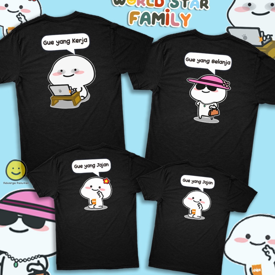 Belanja Pintar, Hemat Besar Kaos Couple Pasangan Keluarga Pacar Terbaru Model Tangan Pendek Desain P