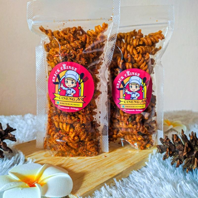 

Spiral extra pedas/makaroni spiral/fusili/100gr/snack cringe viral