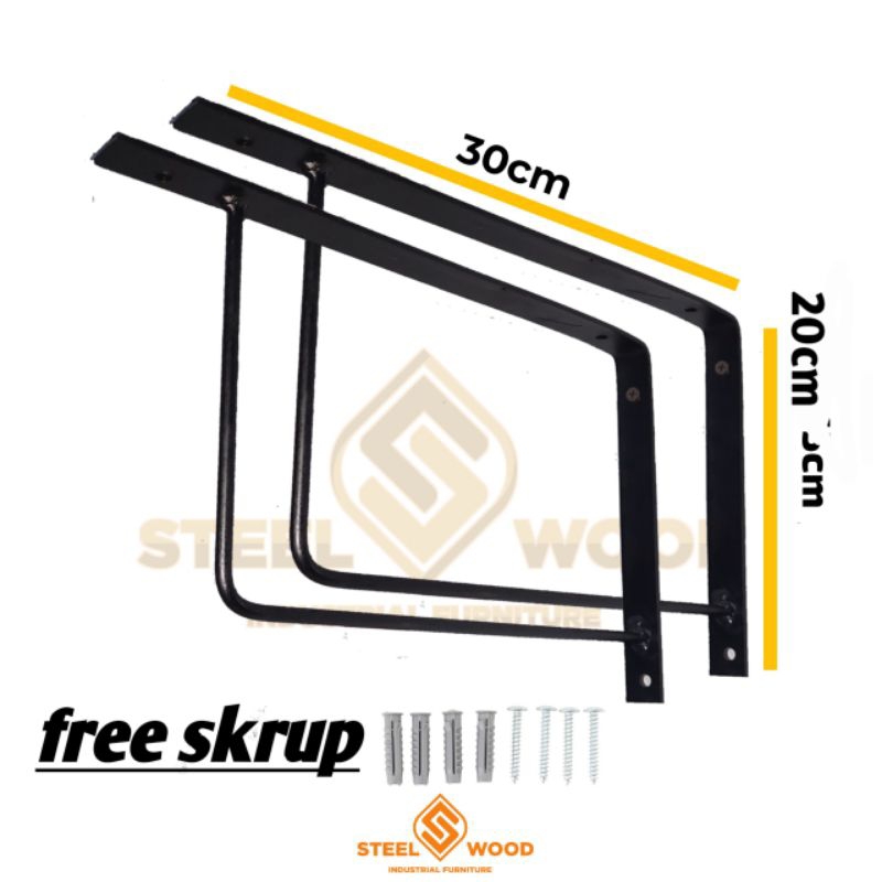 Besi Siku Penyangga Rak Dinding 20cm x 30cm