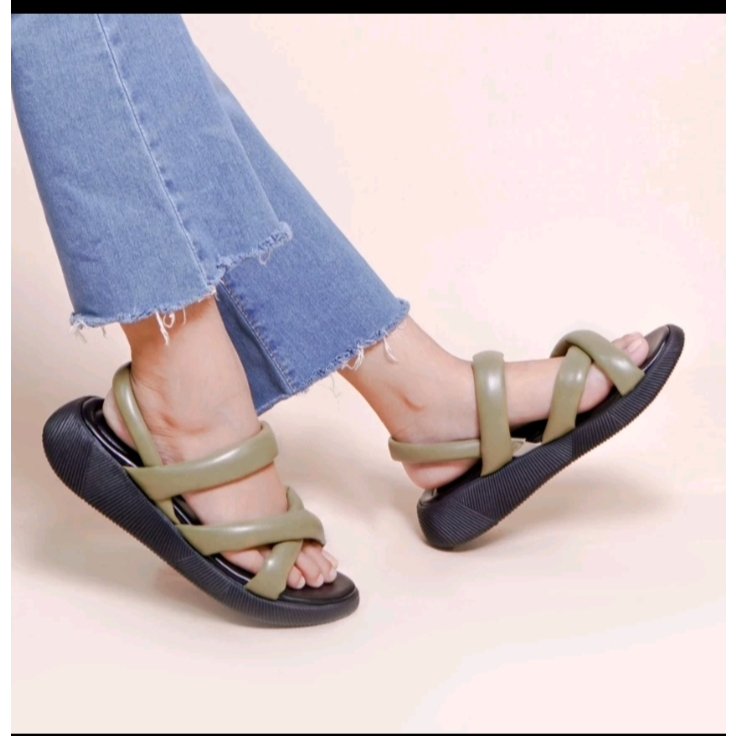 DAAFISTORE - RINJANI Sepatu Sandal Silang Size 31-40 Sandal Rinjani Wedges Model COD Bayar Ditempat