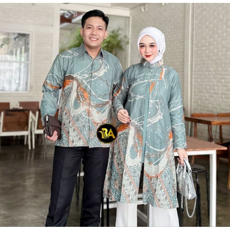 BYAN Batik Couple Tunik Kemeja Motif Soft Terbaru Ready Seragam Kantor M L XL XXL Jumbo