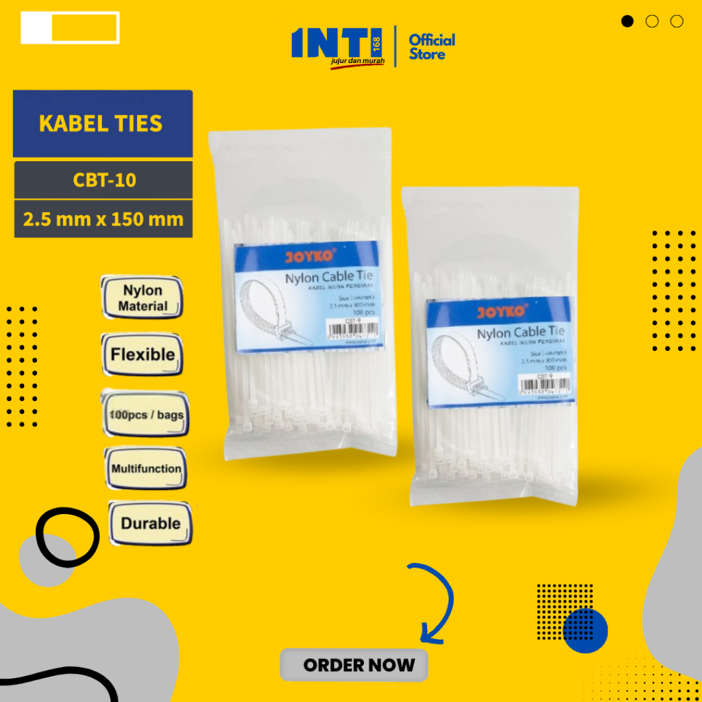 

Joyko CBT-10 Nylon Cable Tie - Kabel Ties Pengikat Nilon