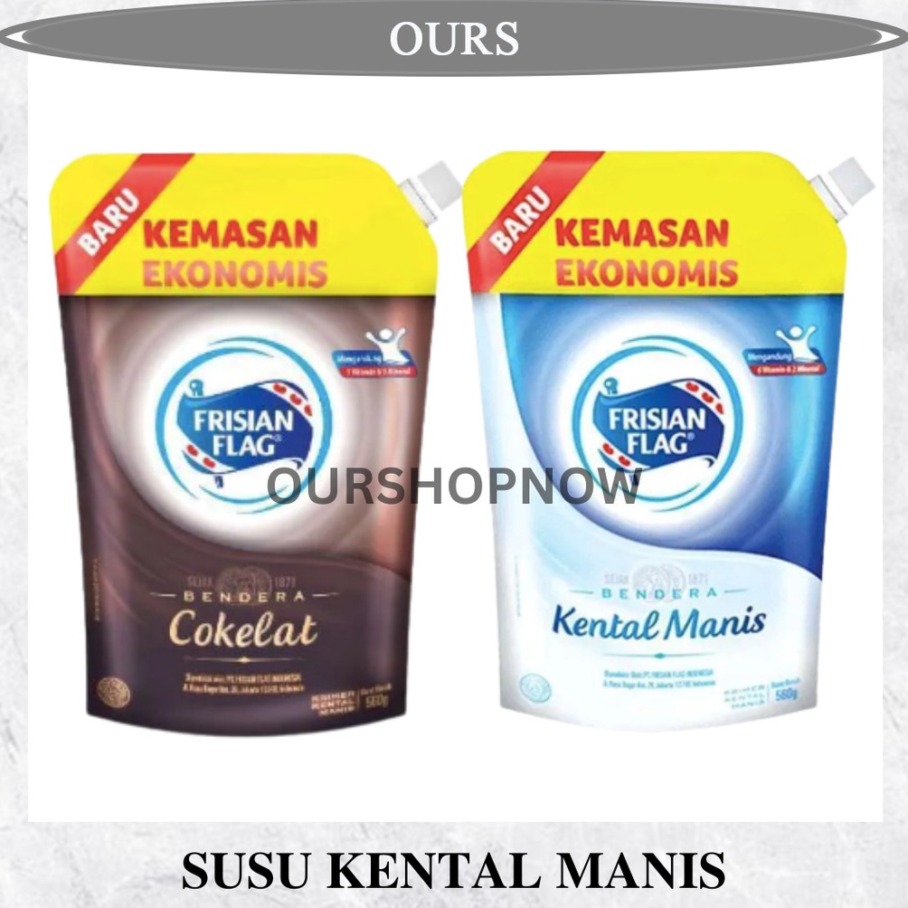 

[♚L24<] Frisian Flag Susu Kental Manis Putih Pouch 545G [142]