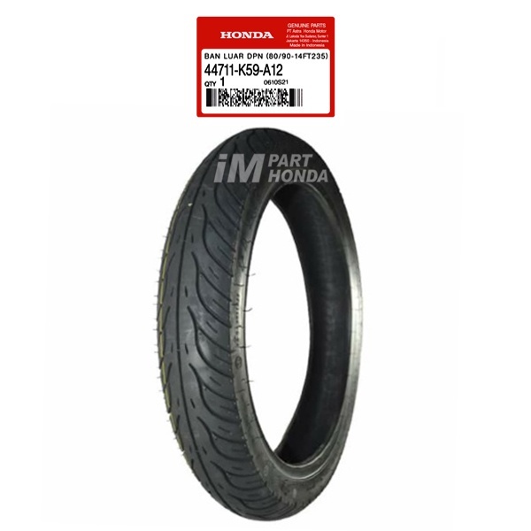44711-K59-A12 Ban Depan Tubeless 80/90-14 Honda Beat Pop Deluxe street Genio Vario 110 125 150 Matic