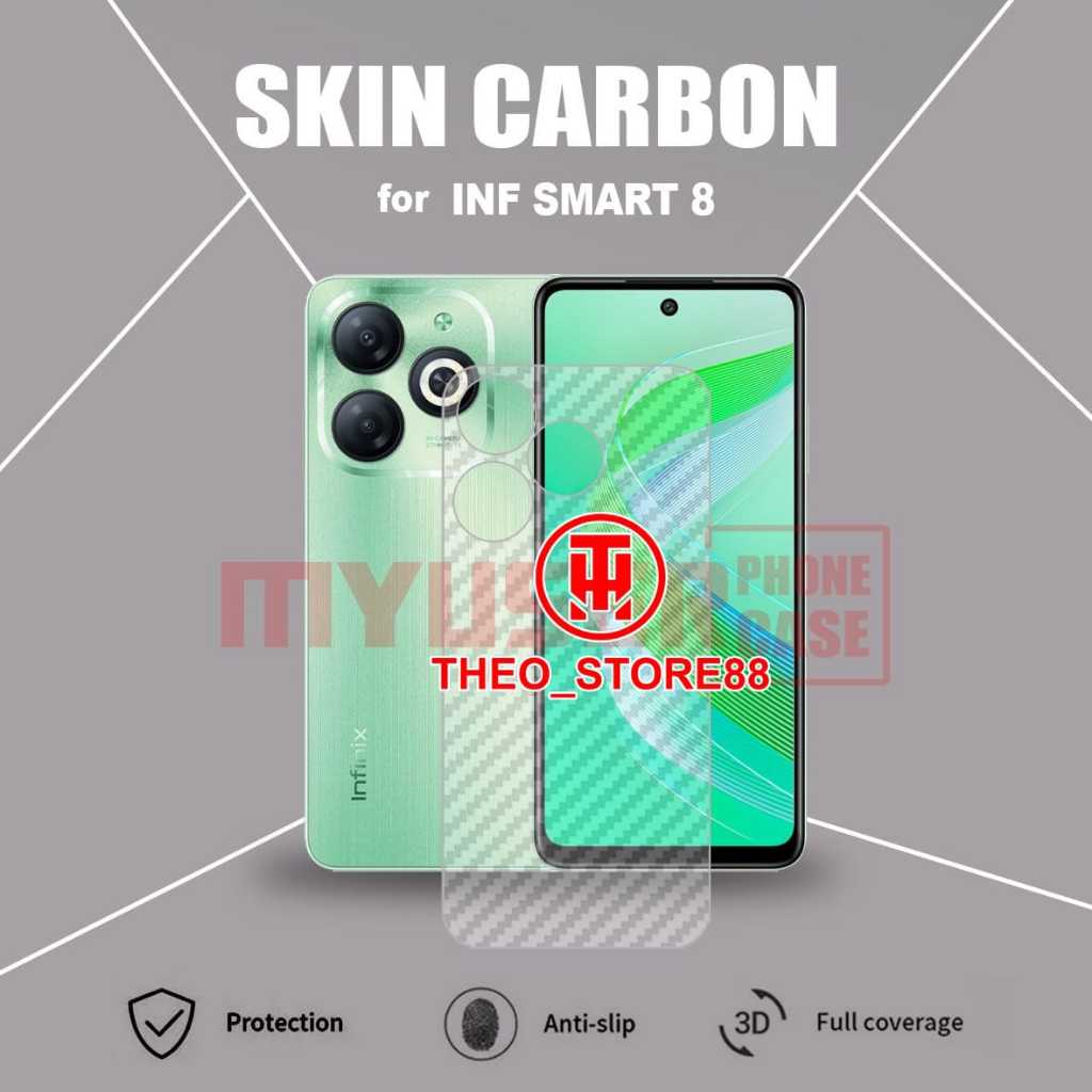 INFINIX SMART 8 INFINIX SMART 8 PRO INFINIX SMART 8 PLUS GARSKIN CARBON ANTI JAMUR ANTIGORES BELAKAN