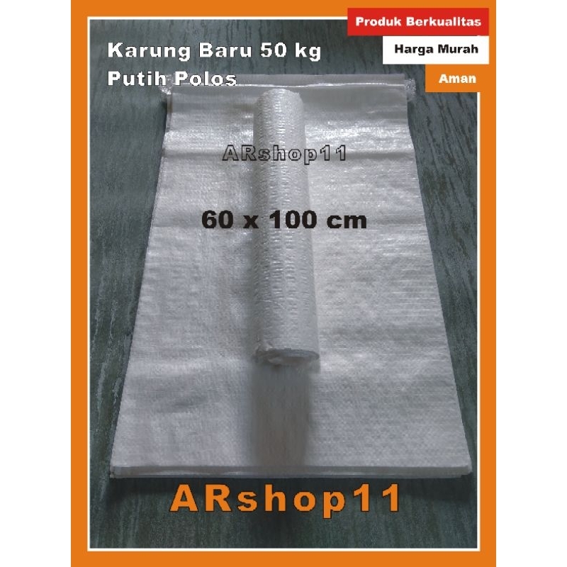 Karung Plastik , Karung Beras 50-75 kg , Karung Putih Polos 60x100 cm