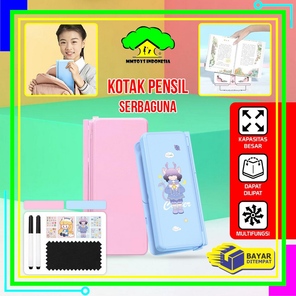 

MI-A73 Tempat Pensil 2IN1 Multifungsi dengan Tatakan Buku dan Papan Tulis Praktis / Kotak Pensil Lipat Tempat Penyimpanan Alat Tulis Anak Sekolah / Pencil Case Book Holder Import