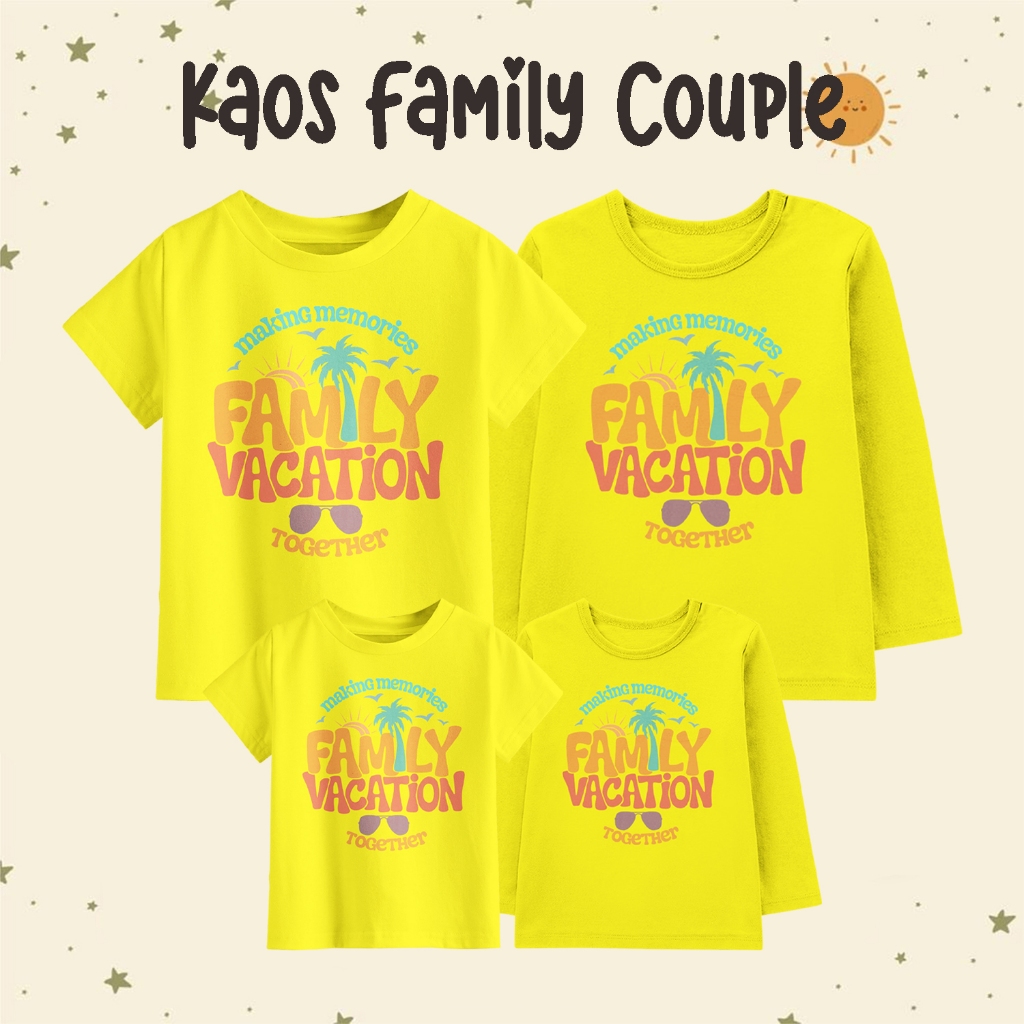 Kaos Edisi Couple Family Lengan Panjang Pendek Motif Family Vocation