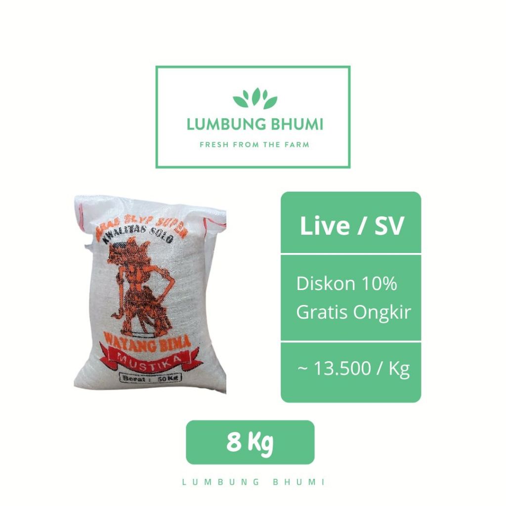 

Beras Murah Slyp Mustika 8 Kg - Lumbung Bhumi Grosir